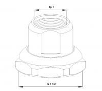 Соединение резьбовое трубчатое Grundfos G 11/2 х Rp 1 Ms (комплект 2 шт) (00525192)
