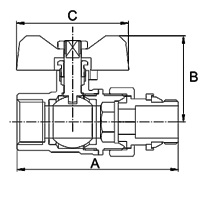 Купить  Кран шаровый с американкой с уплотнением PF STANDARD      