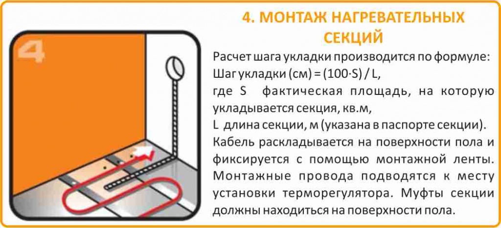 греющий кабель схема монтажа