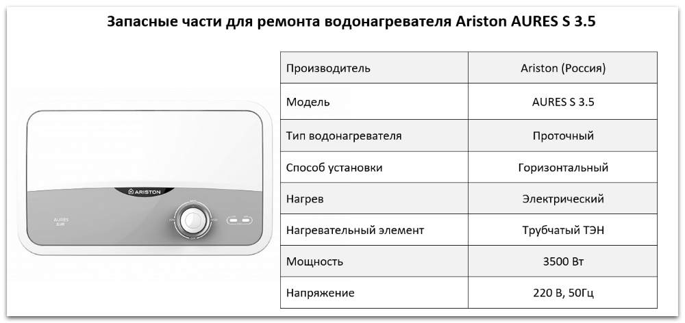 Купить запчасти Ariston AURES S 3.5 в Магнитогорске